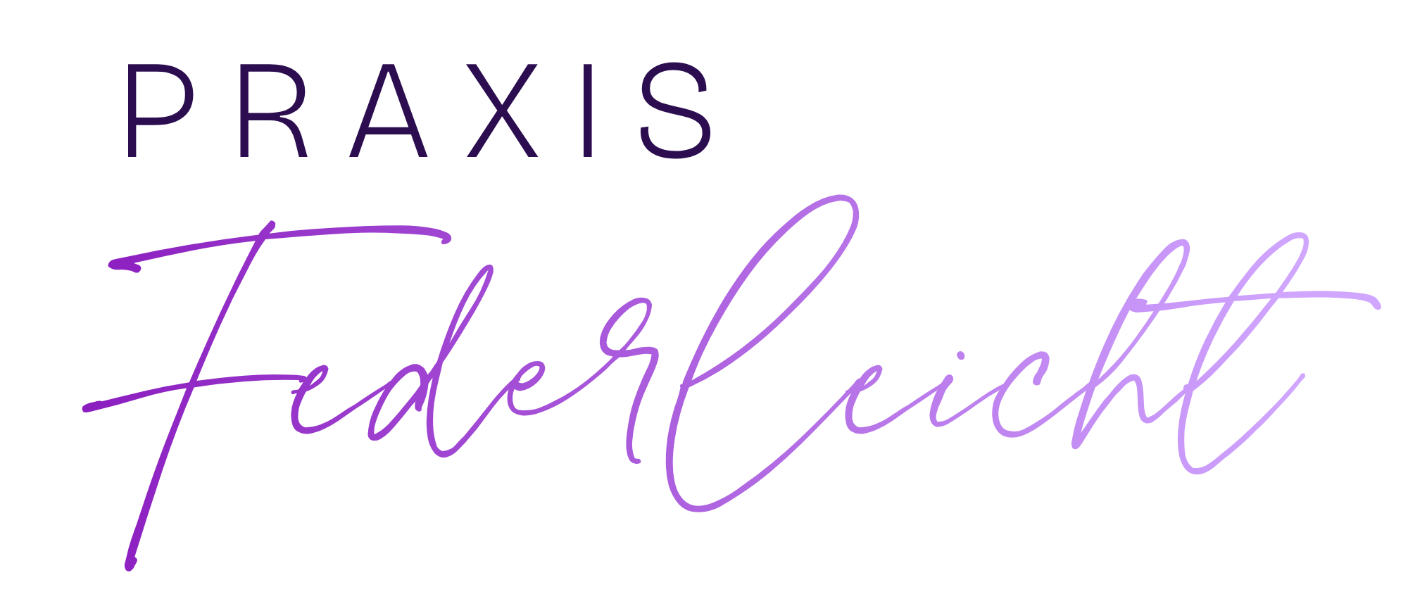 Logo Praxis Federleicht Schriftzug